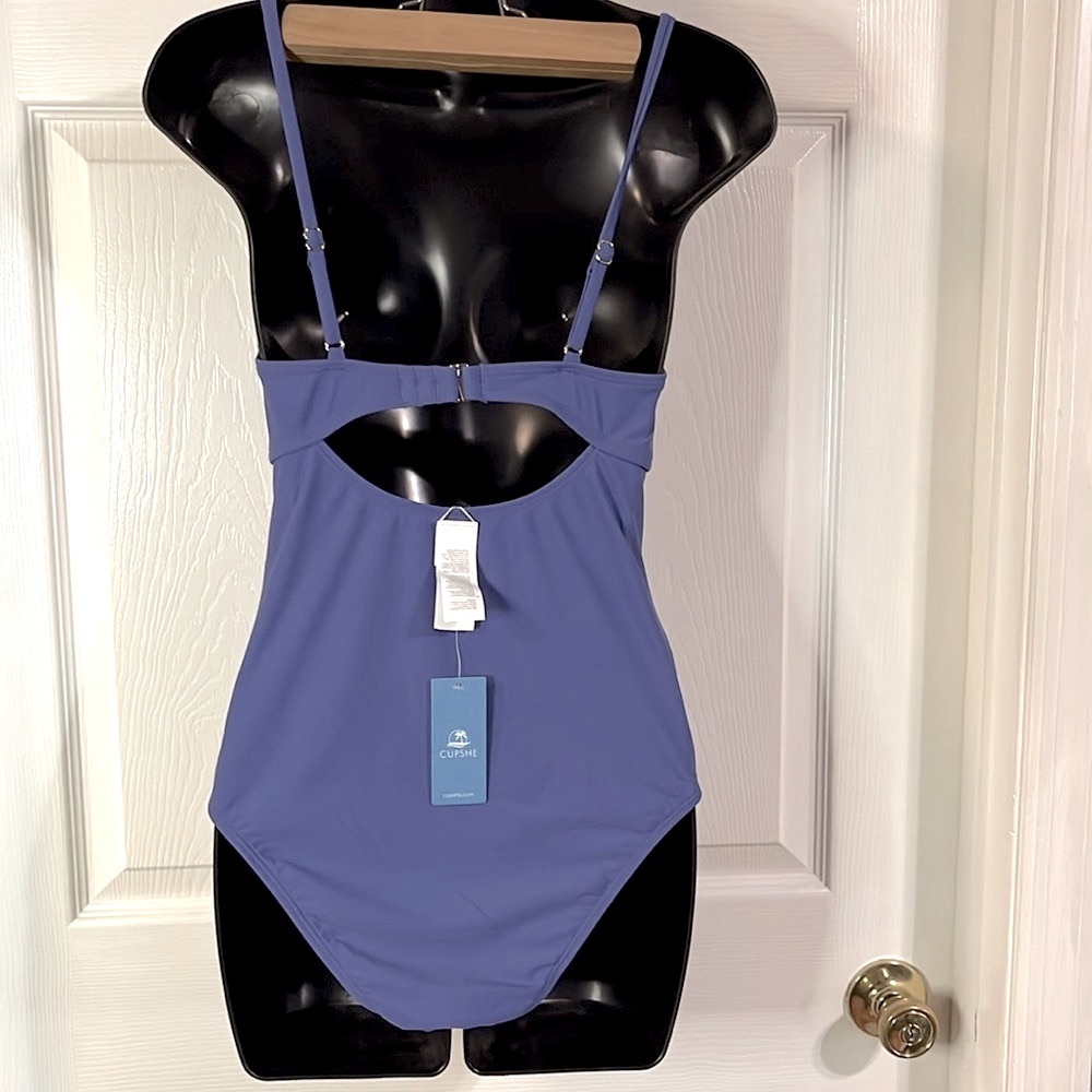 Steel blue one pice swim suit, size small, NWT. - Picture 5 of 8